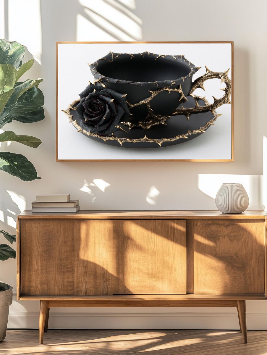 Black Rose Thorn Cup Print. — room view 3