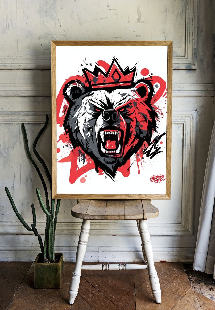 King Bear — Illustration Print. — room view 1
