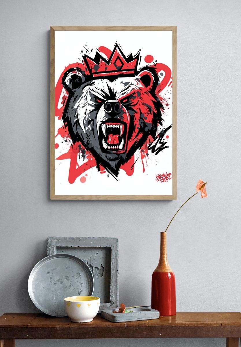 King Bear — Illustration Print. — room view 3