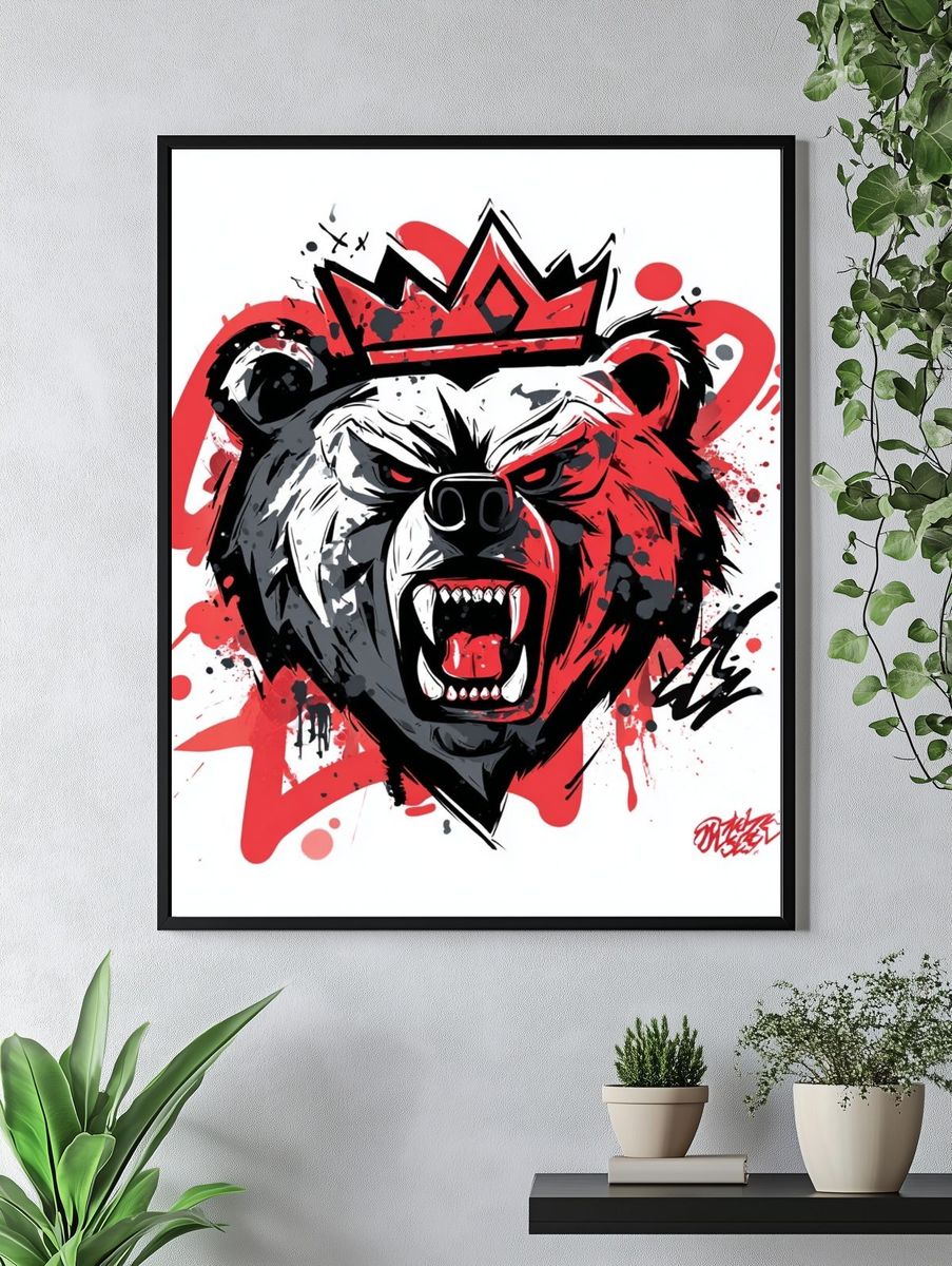 King Bear — Illustration Print. — room view 4