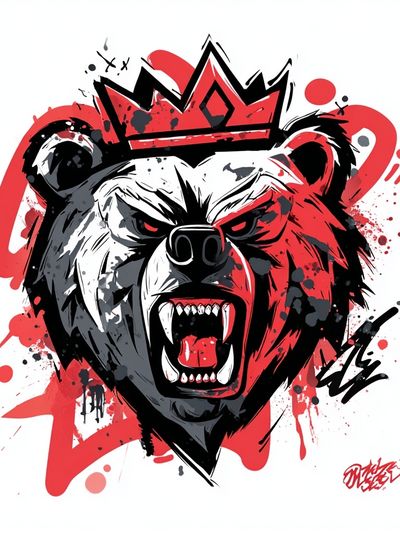 King Bear — Illustration Print. poster print