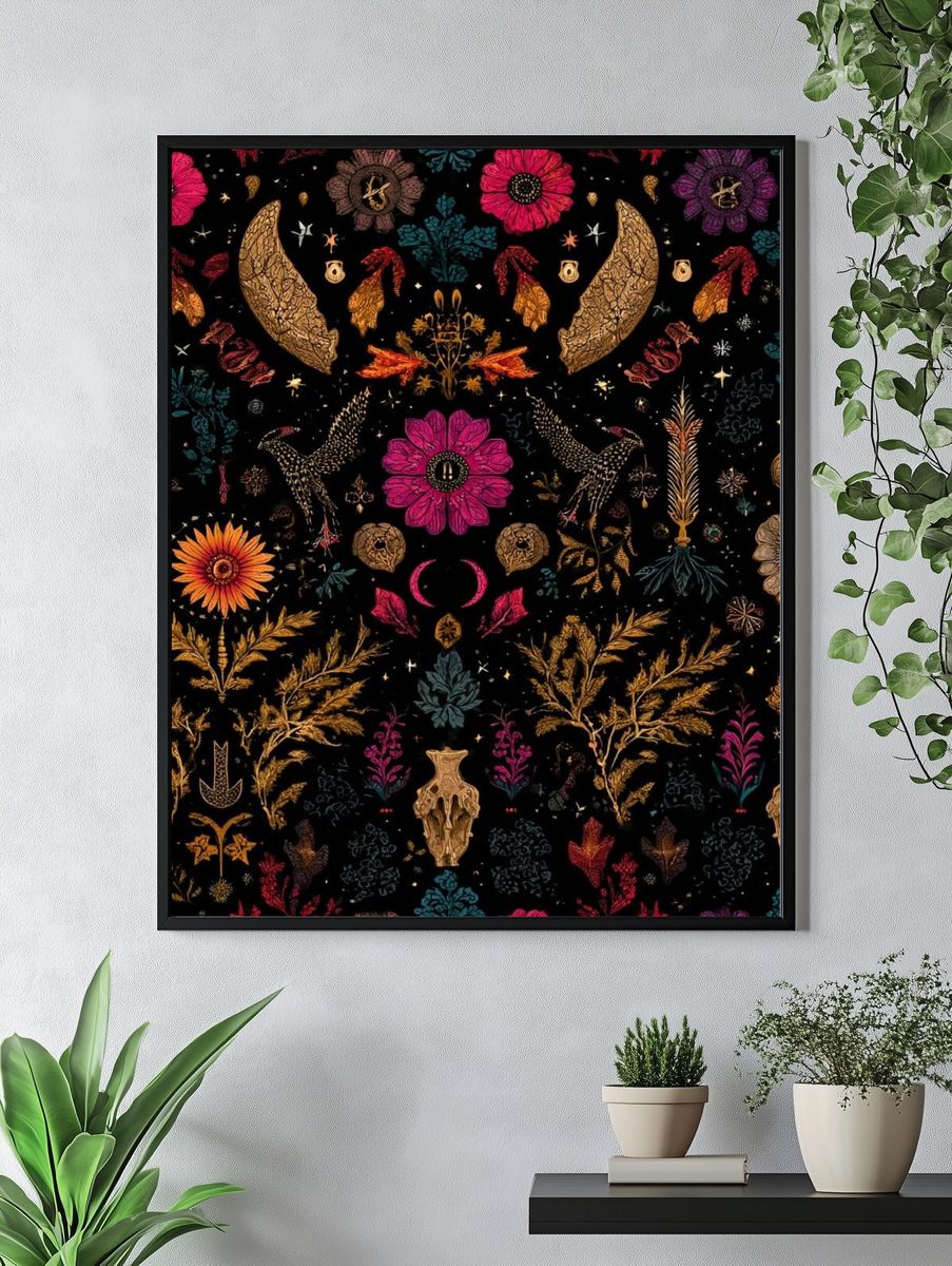 Botanical Skull Art — Illustration Print. — room view 4
