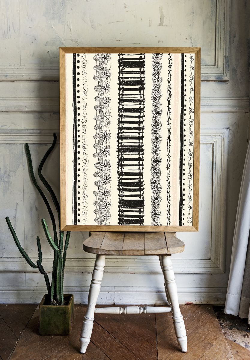 Bohemian Stripes — Minimalist Print room preview