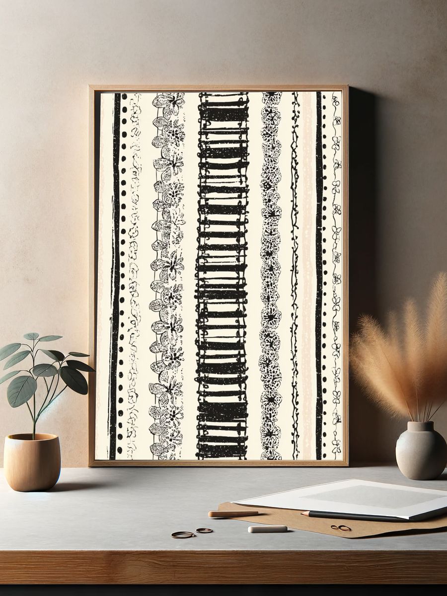 Bohemian Stripes — Minimalist Print. — room view 2