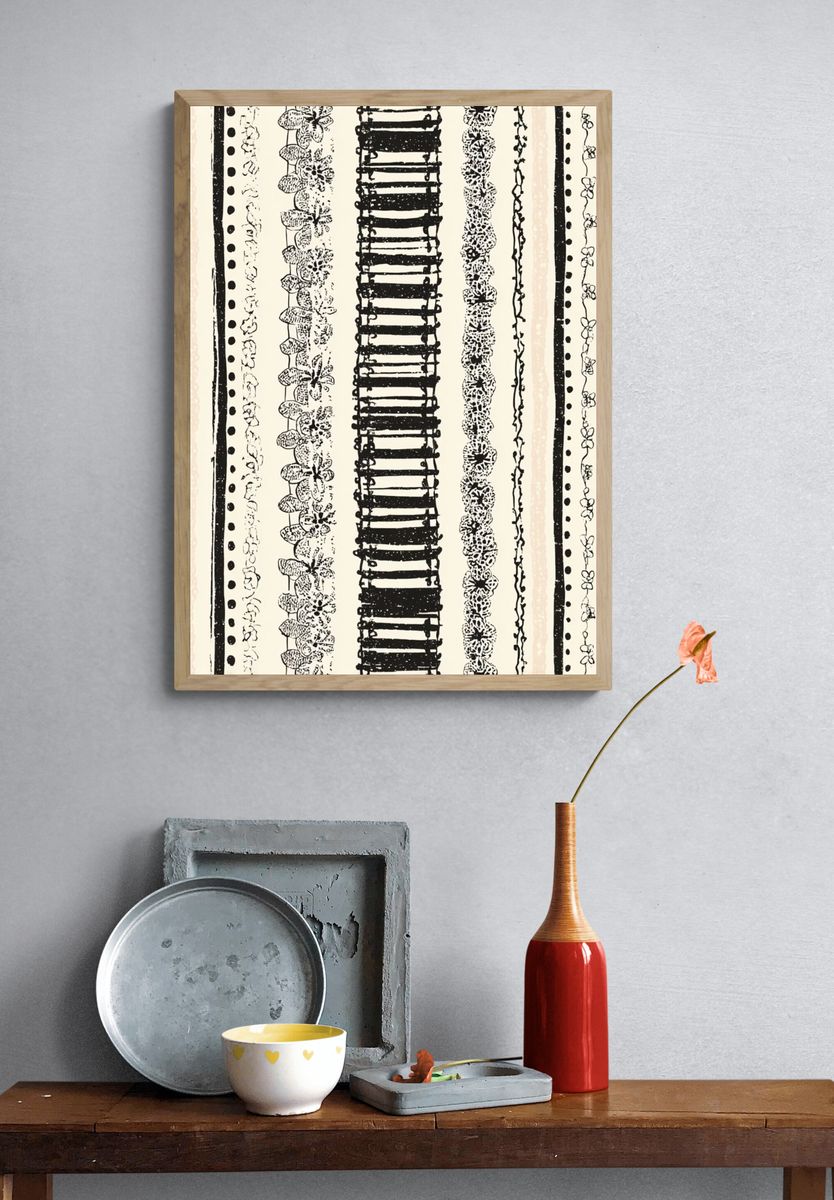 Bohemian Stripes — Minimalist Print. — room view 3