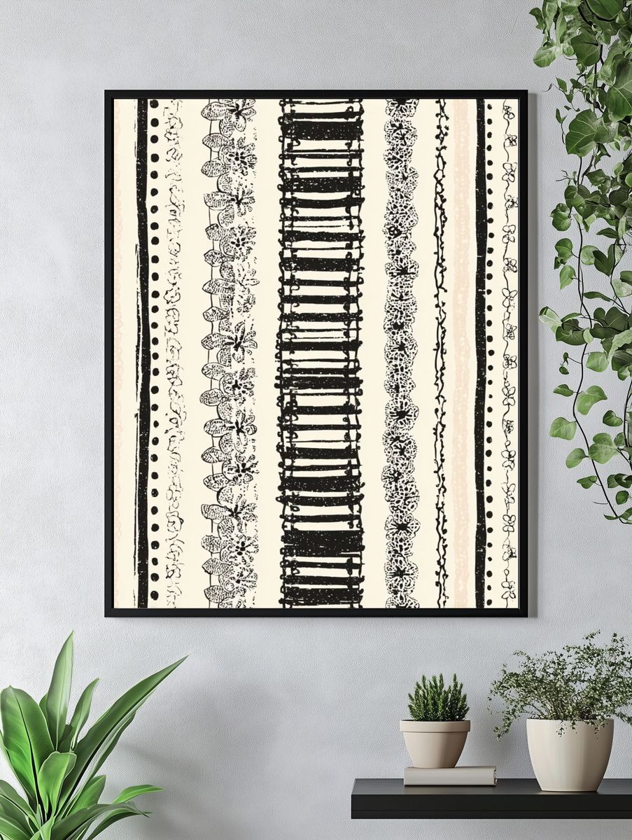 Bohemian Stripes — Minimalist Print. — room view 4