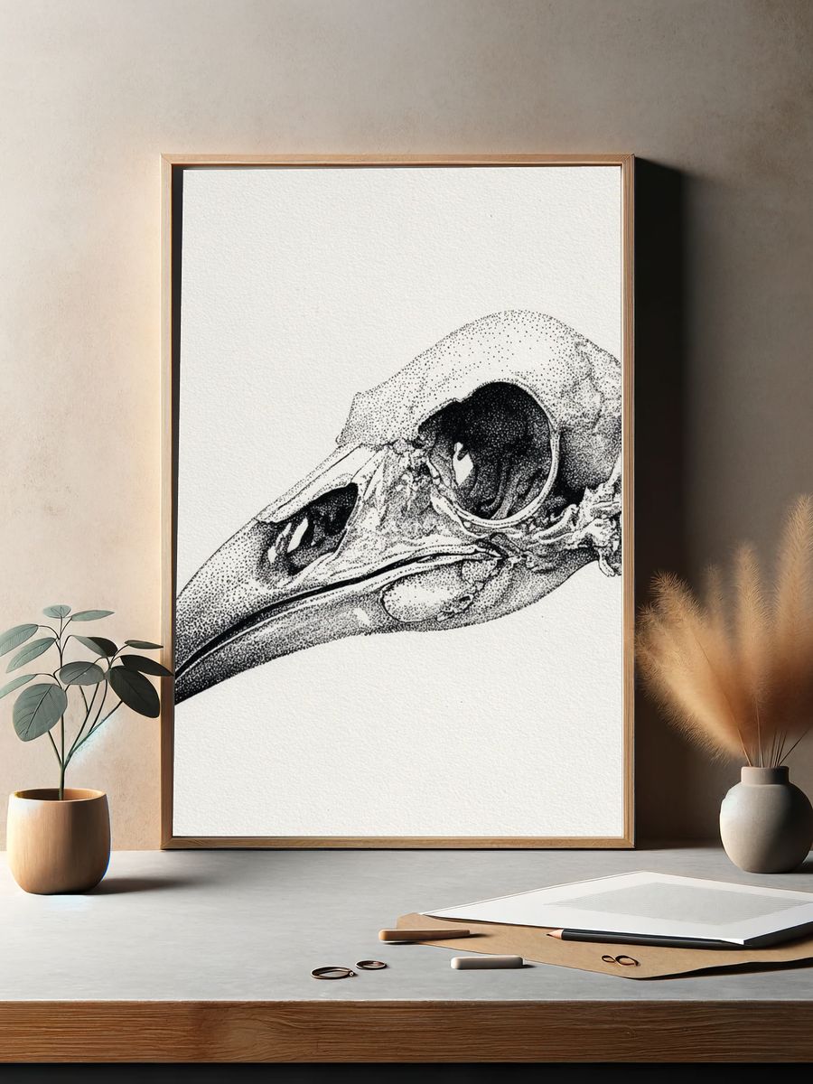 Bird Skull — Fine Art Print. — room view 2