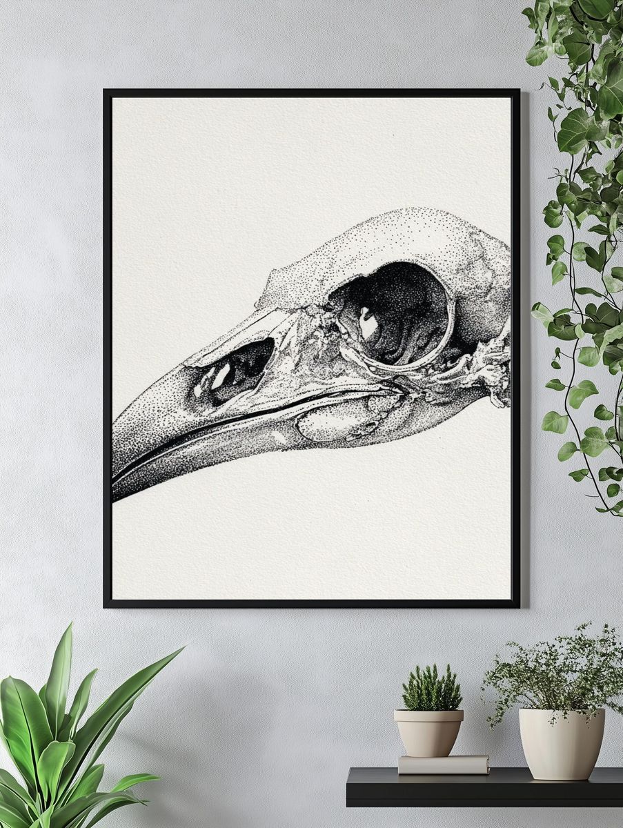 Bird Skull — Fine Art Print. — room view 4