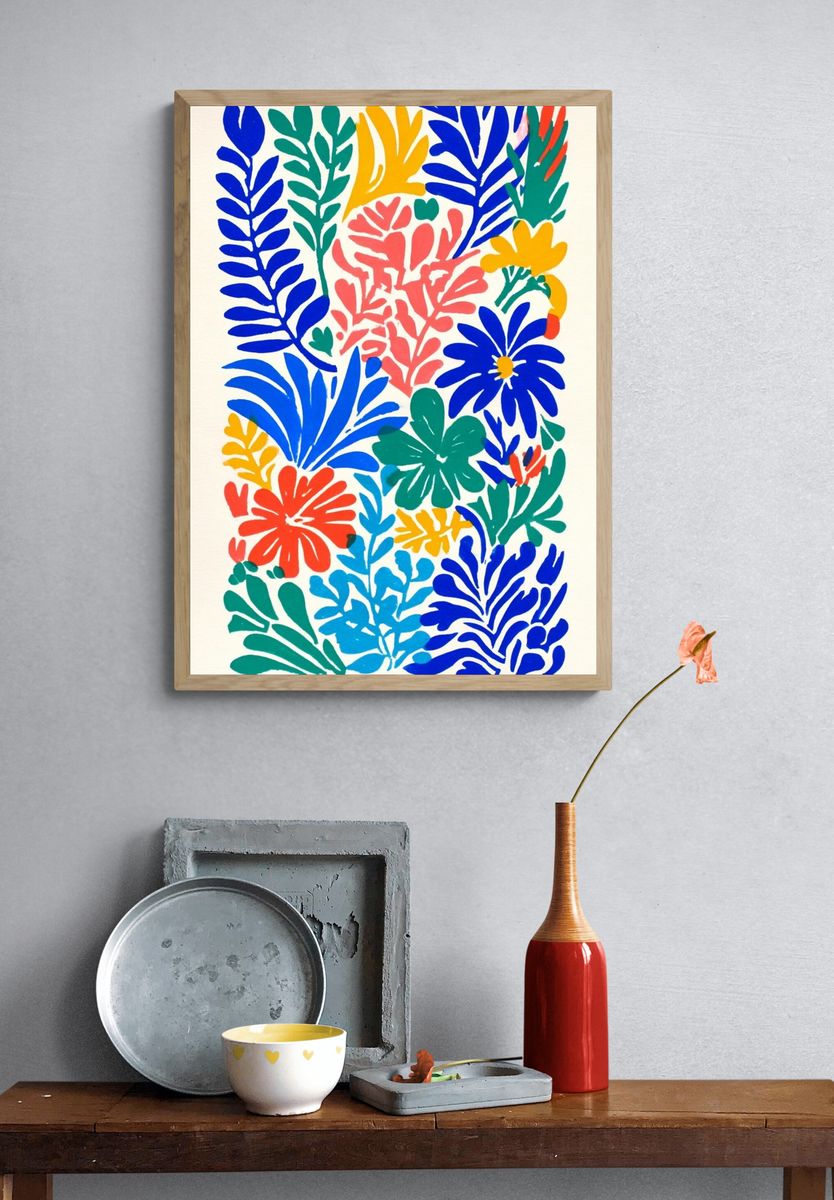 Colorful Botanical Illustration Poster. — room view 3