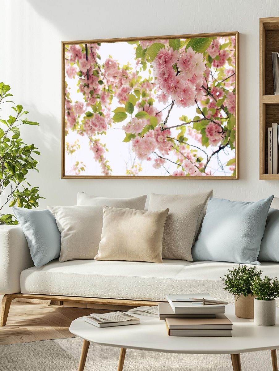 Cherry Blossom Branch — Botanical Print. — room view 2