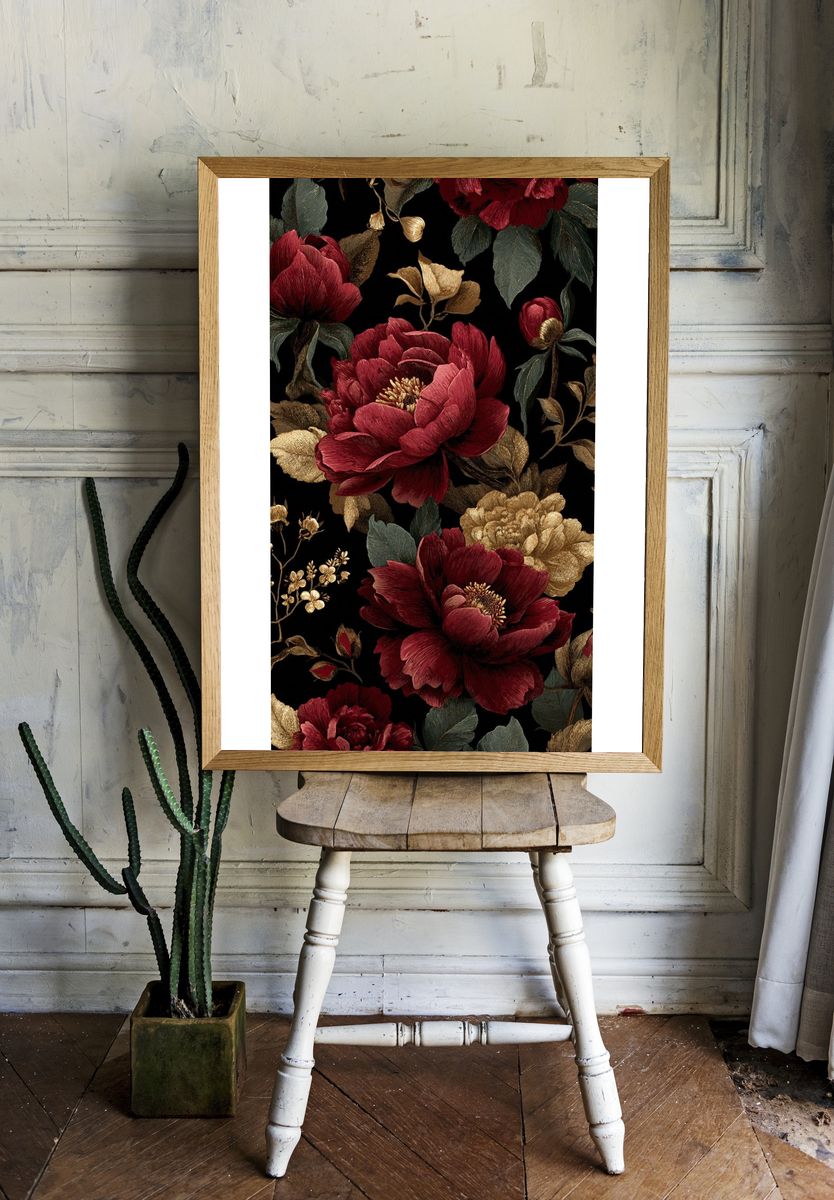 Elegant Floral Design — Botanical Print. — room view 1
