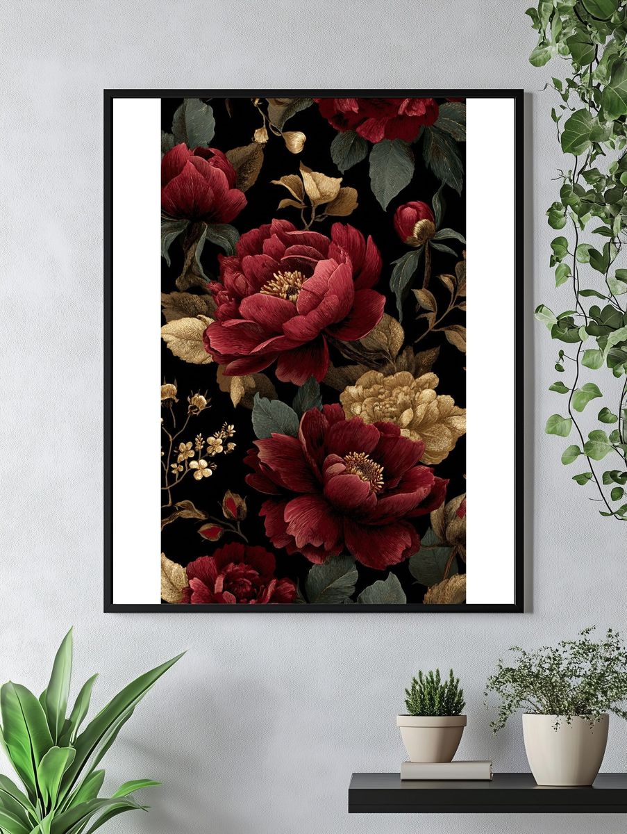 Elegant Floral Design — Botanical Print. — room view 4