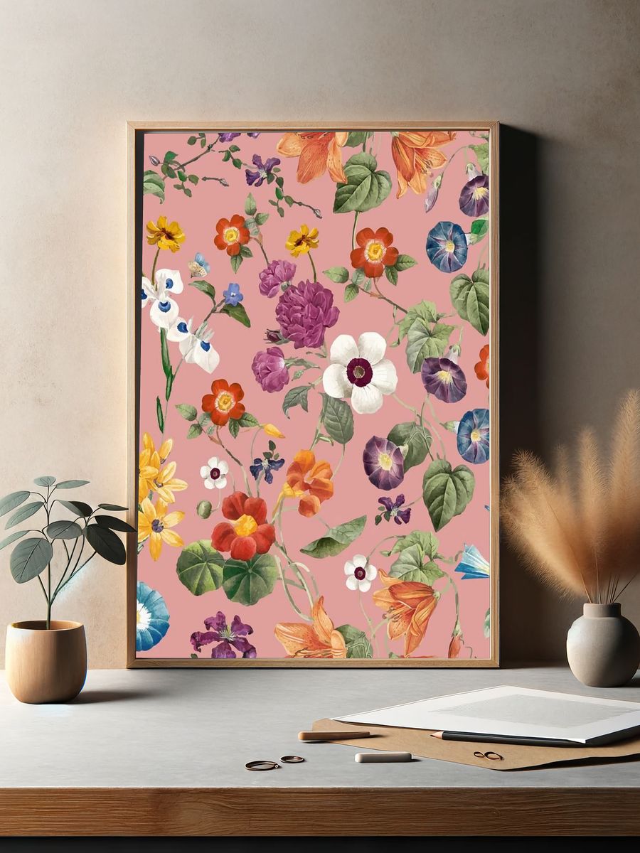 Colorful Floral Pattern — Botanical Print. — room view 2