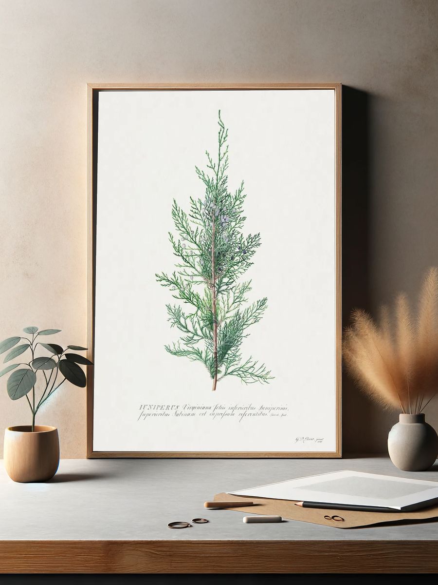 Juniperus Virginia — Botanical Print. — room view 2