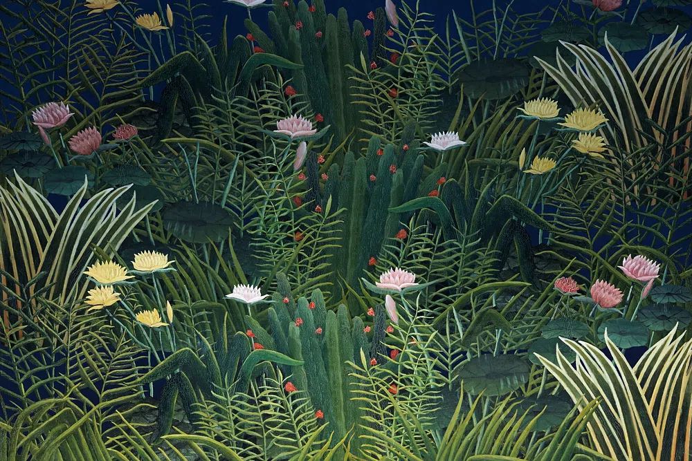 Tropical Water Lilies — Botanical Print. poster — botanical art