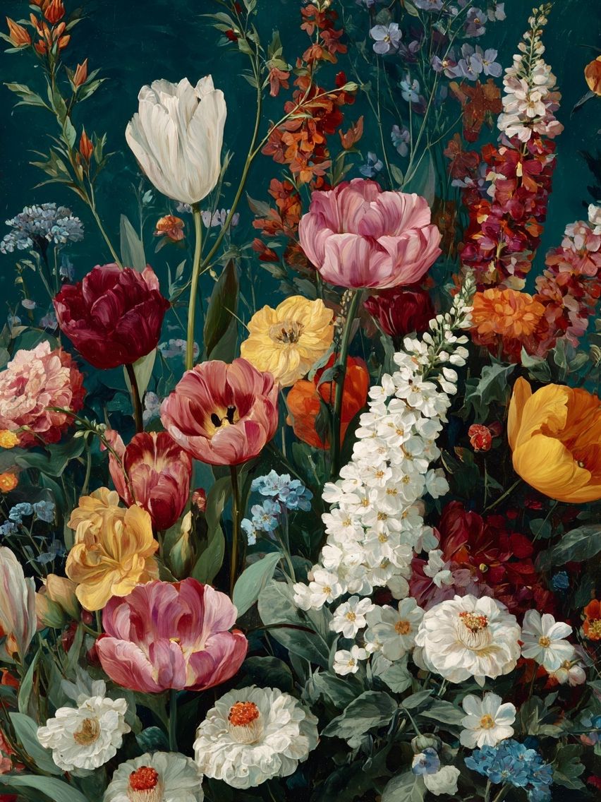 Vibrant Floral Bouquet — Botanical Print. poster detail