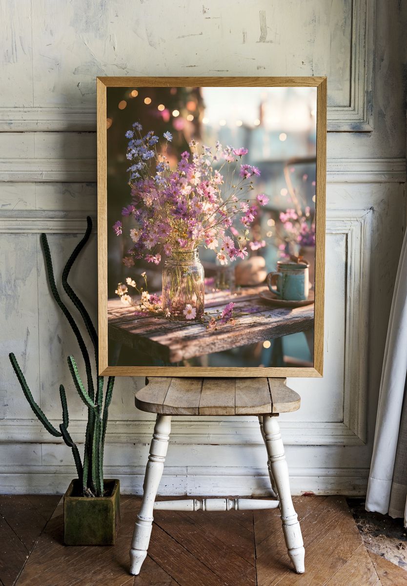 Wildflower Bouquet — Botanical Print. — room view 1