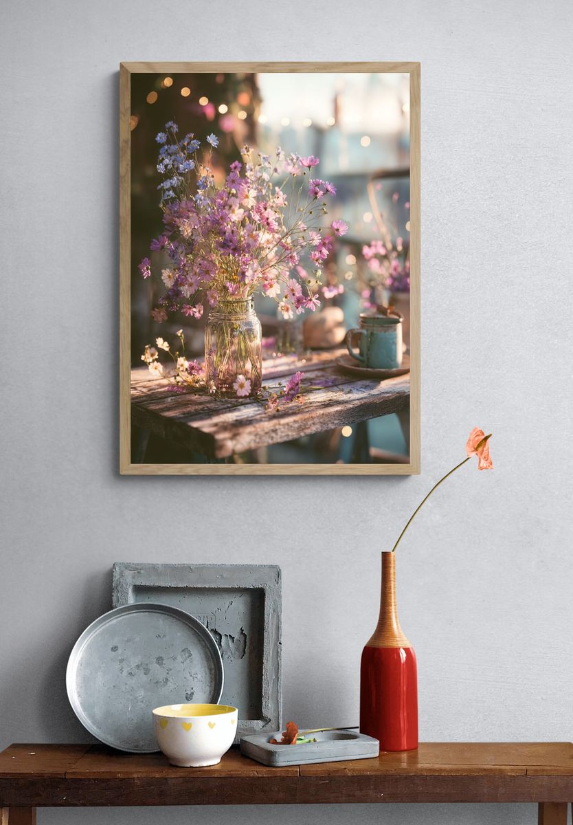 Wildflower Bouquet — Botanical Print. — room view 3