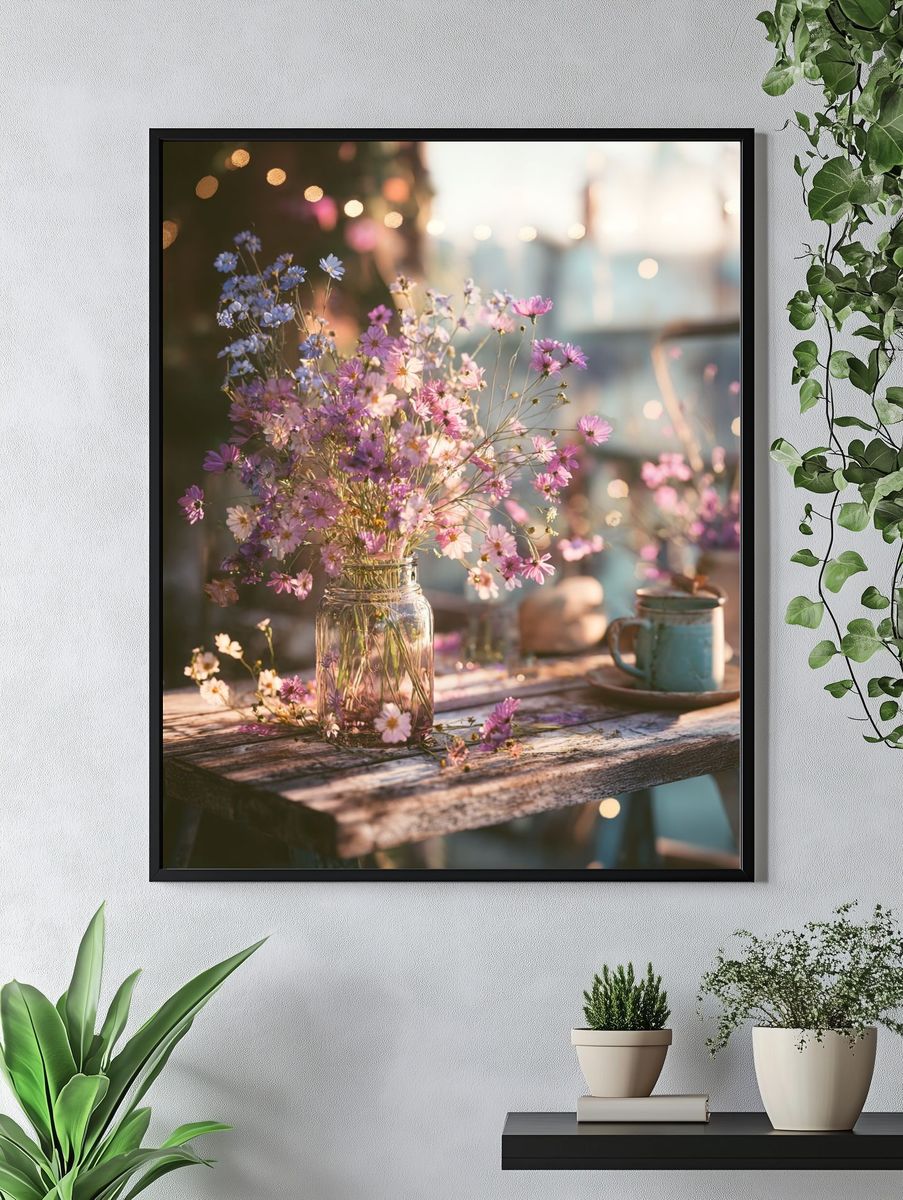 Wildflower Bouquet — Botanical Print. — room view 4