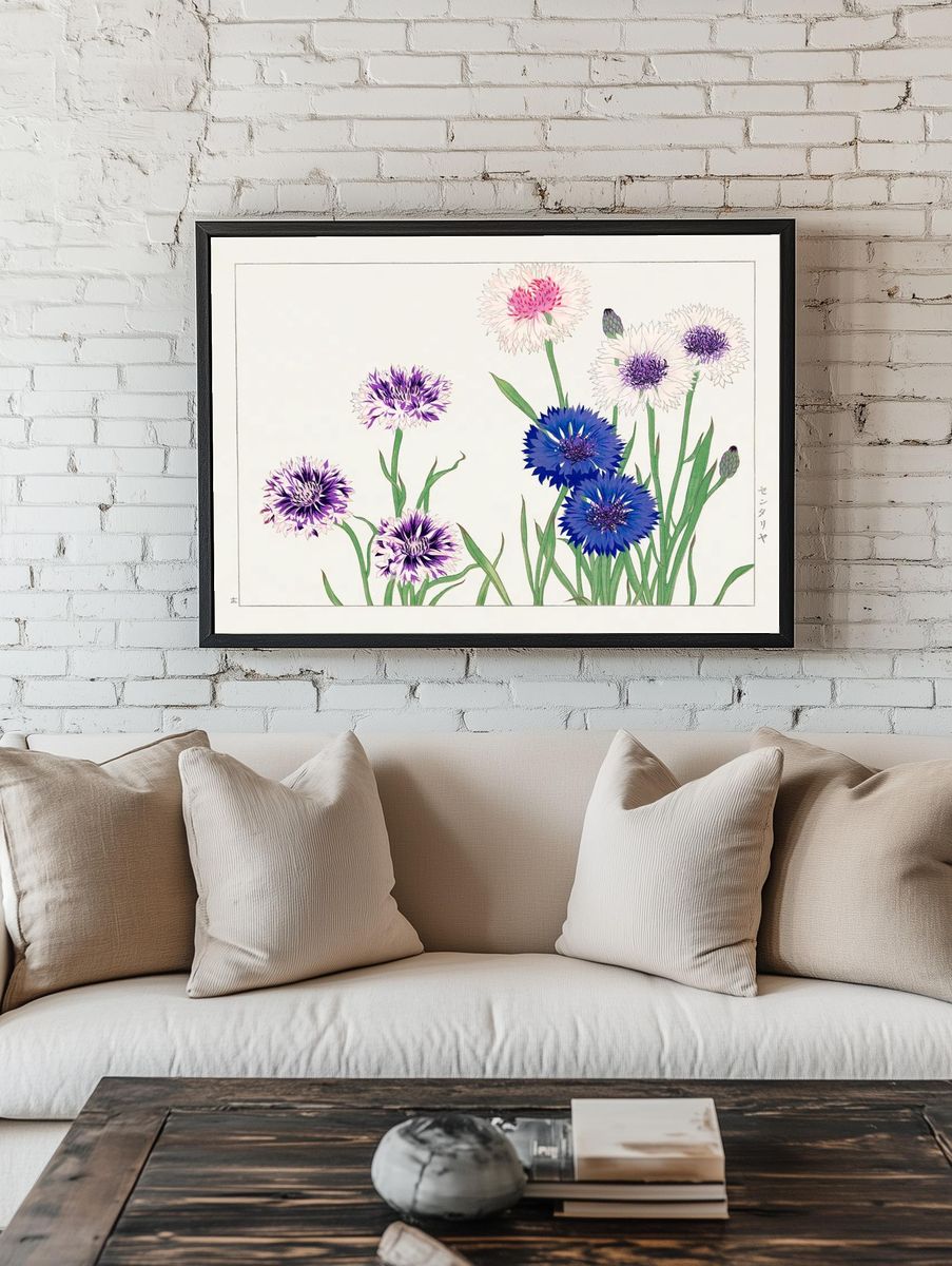 Colorful Flowers — Botanical Print. — room view 1