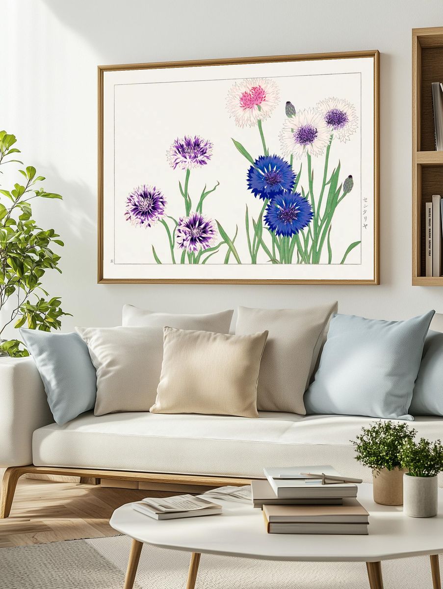 Colorful Flowers — Botanical Print. — room view 2