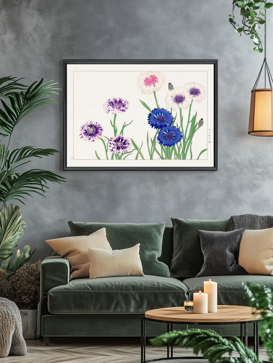 Colorful Flowers — Botanical Print. — room view 4