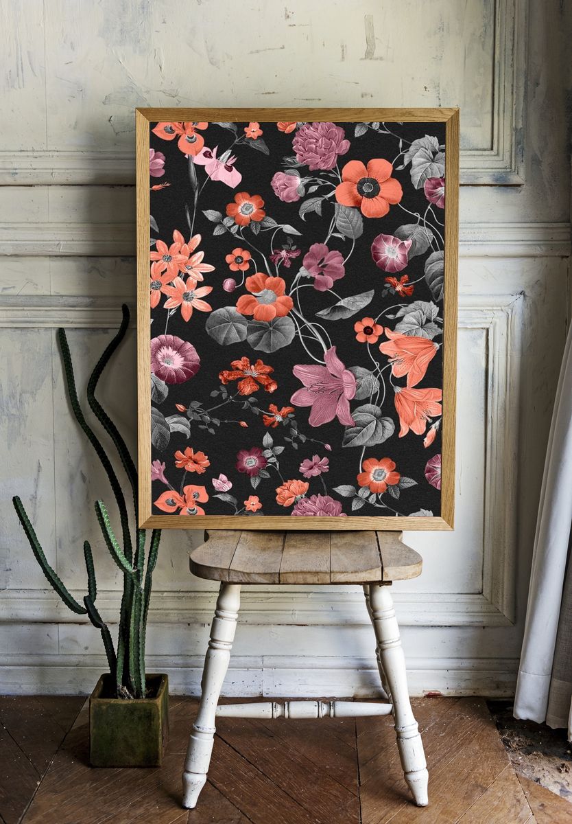Floral Elegance — Botanical Print. — room view 1