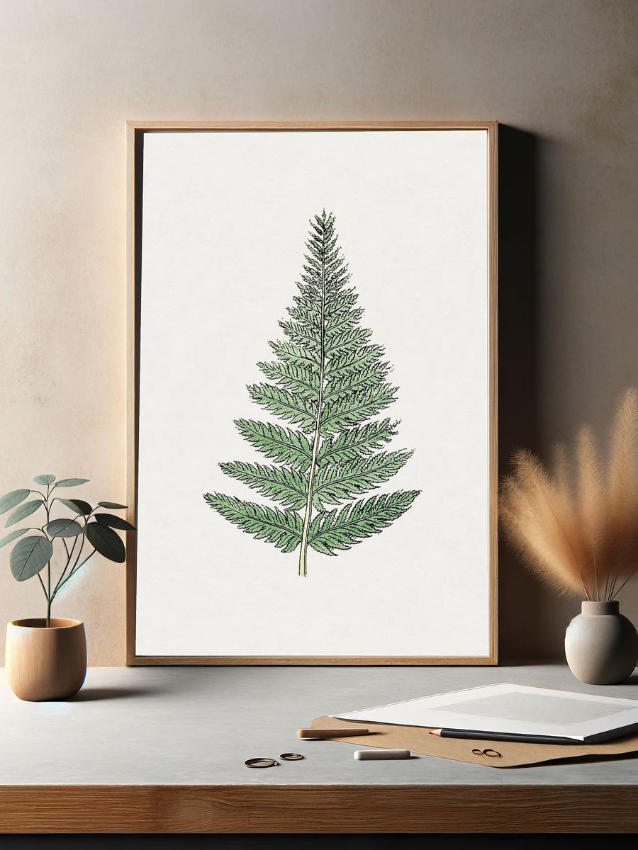 Fern Leaf Botanical Print. — room view 2
