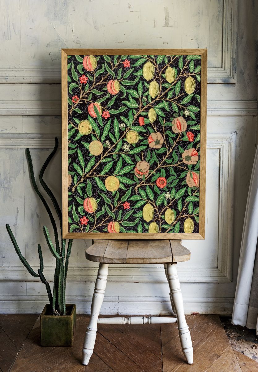 Fruit and Floral Pattern — Botanical Print. — room view 1