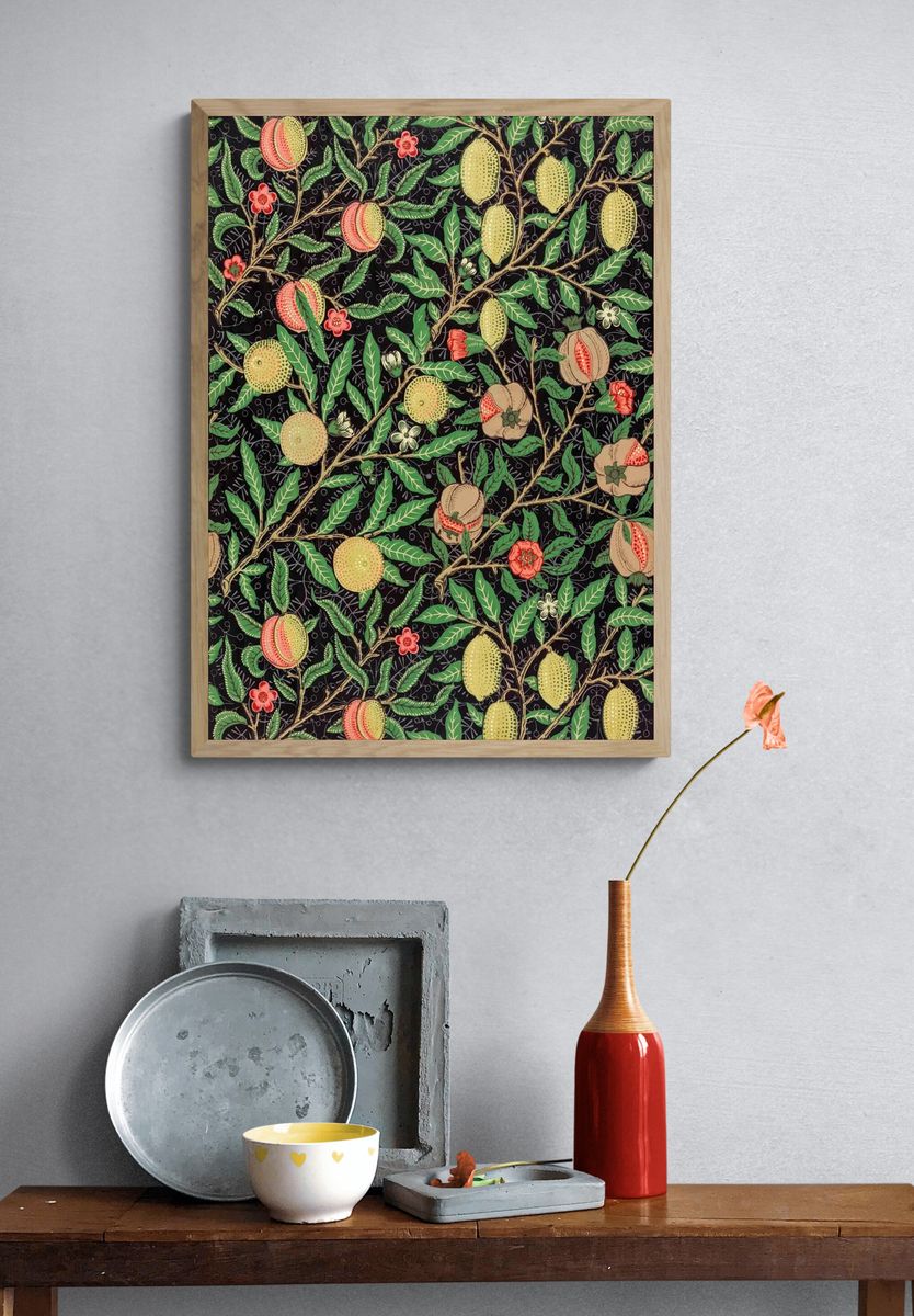 Fruit and Floral Pattern — Botanical Print. — room view 3