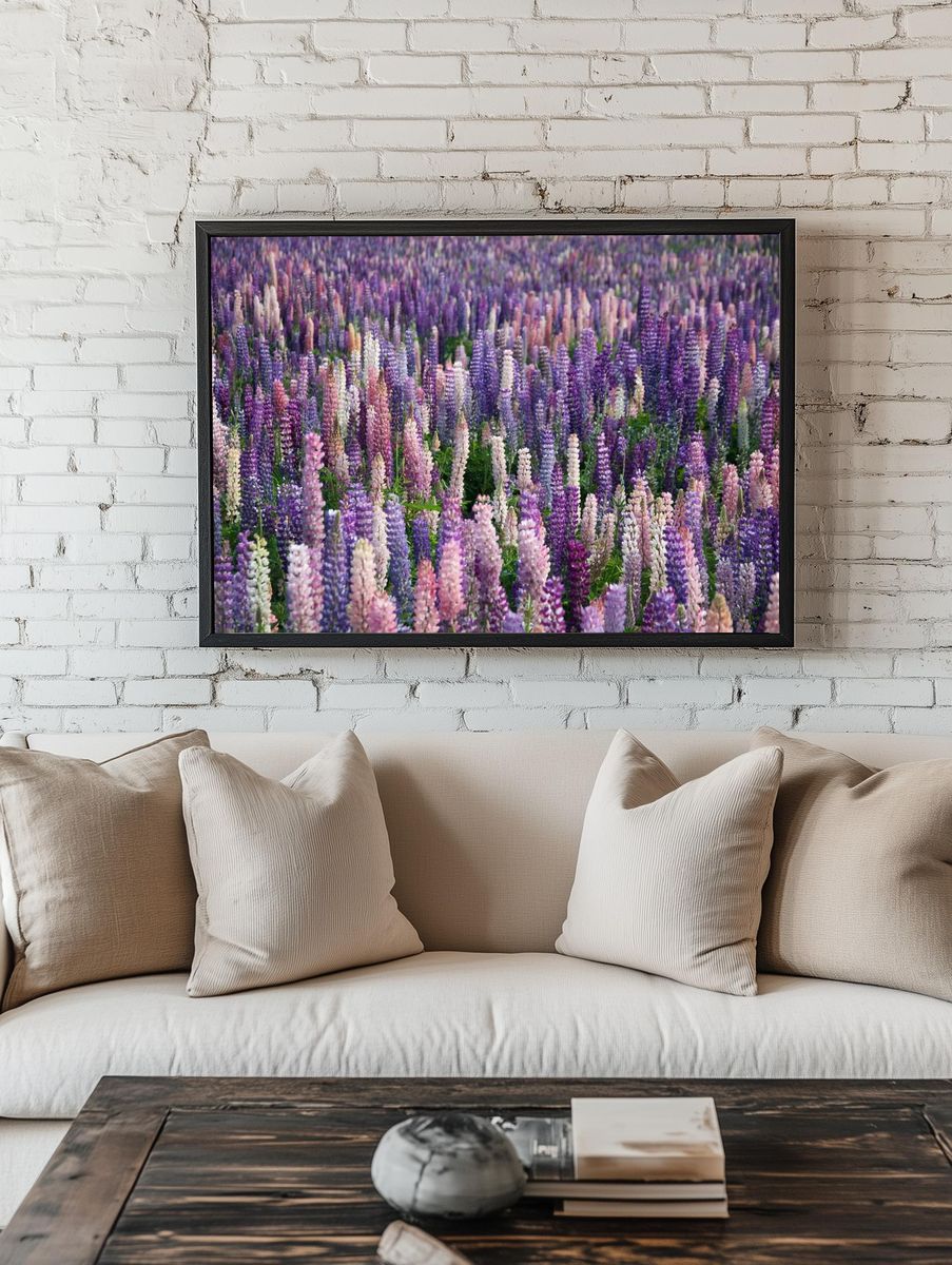 Lupine Field — Botanical Print. — room view 1