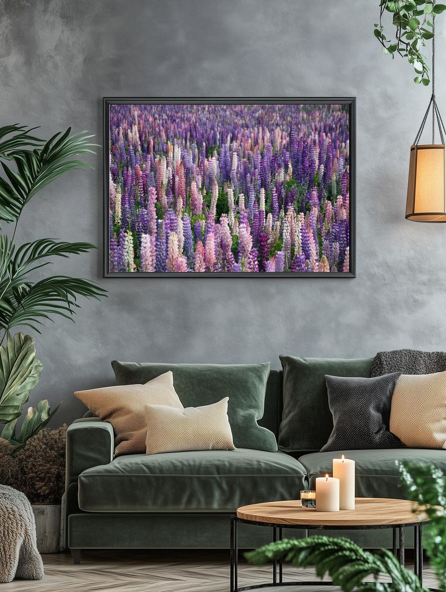 Lupine Field — Botanical Print. — room view 4