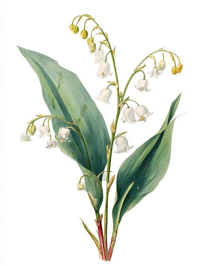 Lily of the Valley Botanical Print. poster print