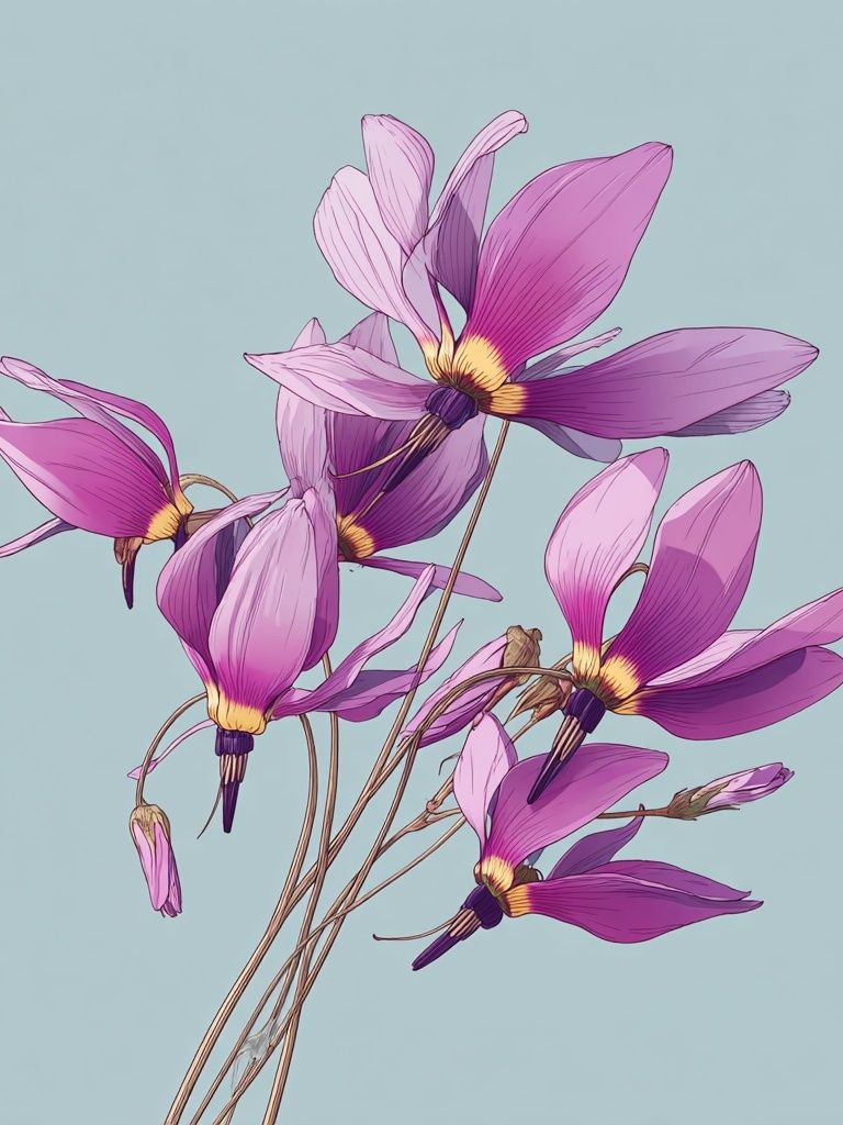 Pink Flowers — Botanical Print. poster — botanical art