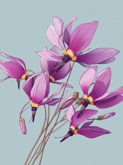 Pink Flowers — Botanical Print. poster
