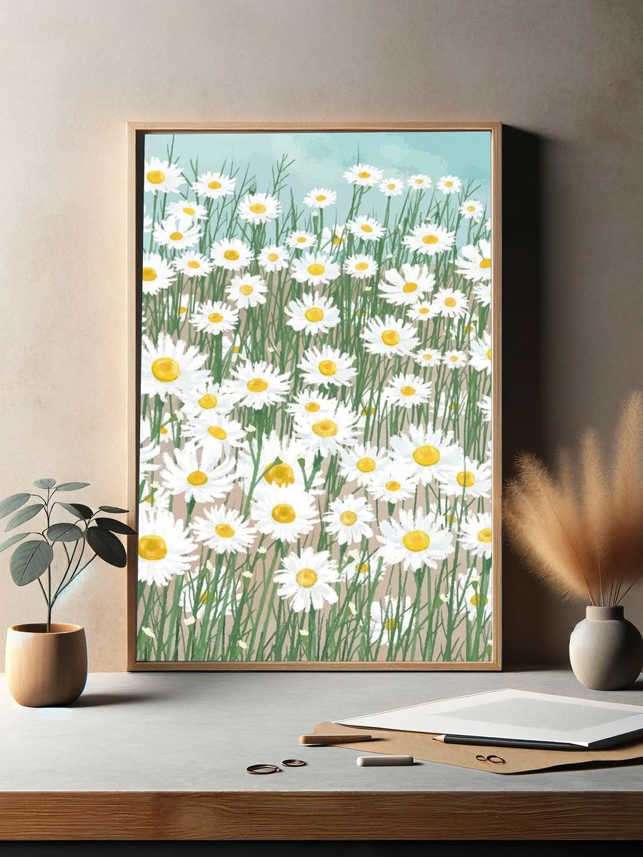 Daisy Field — Botanical Print. — room view 2