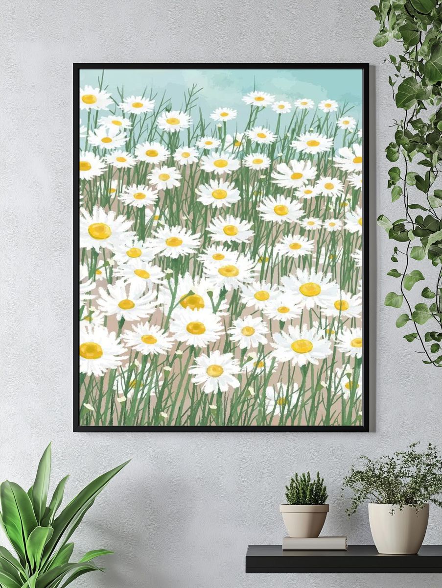 Daisy Field — Botanical Print. — room view 4