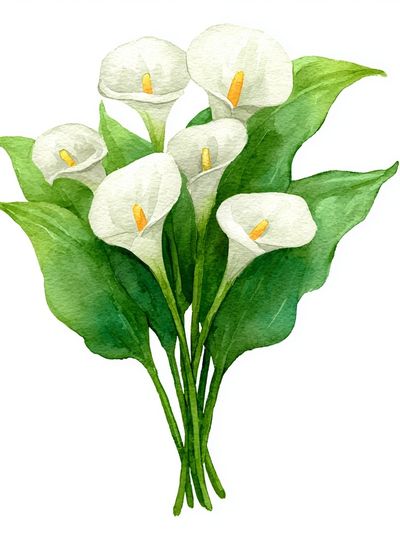 Calla Lily Bouquet — Watercolor Print. poster