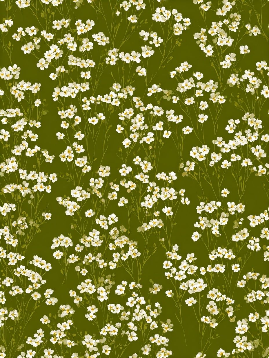 White Floral Pattern — Botanical Print. poster — botanical art