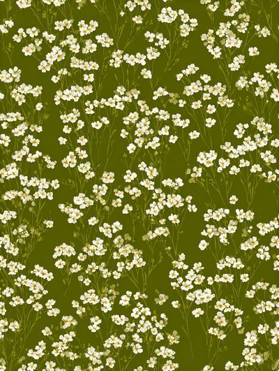 White Floral Pattern — Botanical Print. poster