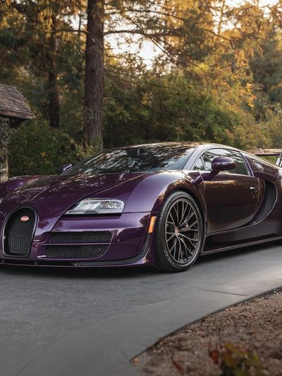 Purple Bugatti Supercar Photography Poster. poster print