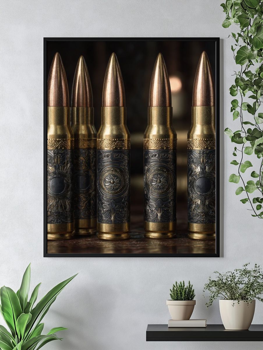 Ornate Bullet Still Life Print. — room view 4