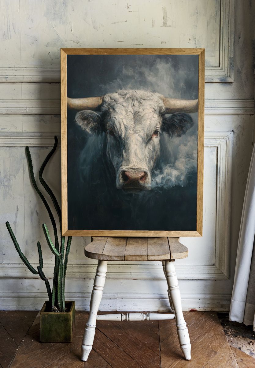 Majestic Bull — Fine Art Print. — room view 1