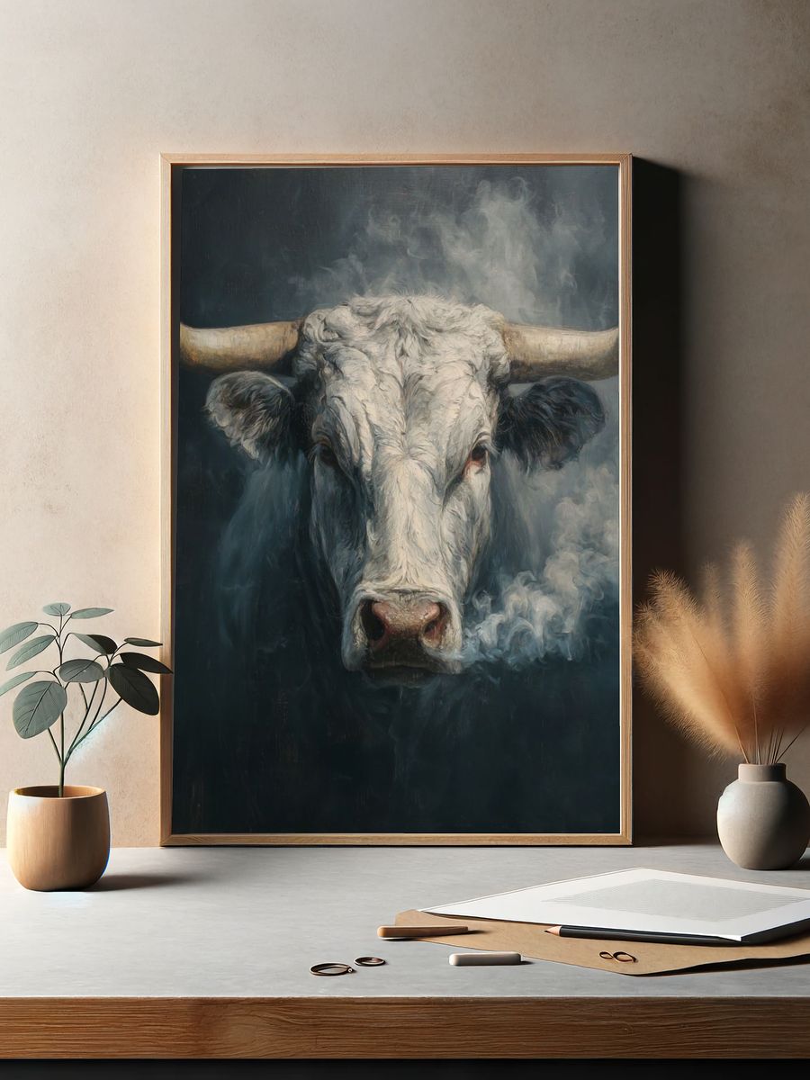 Majestic Bull — Fine Art Print. — room view 2