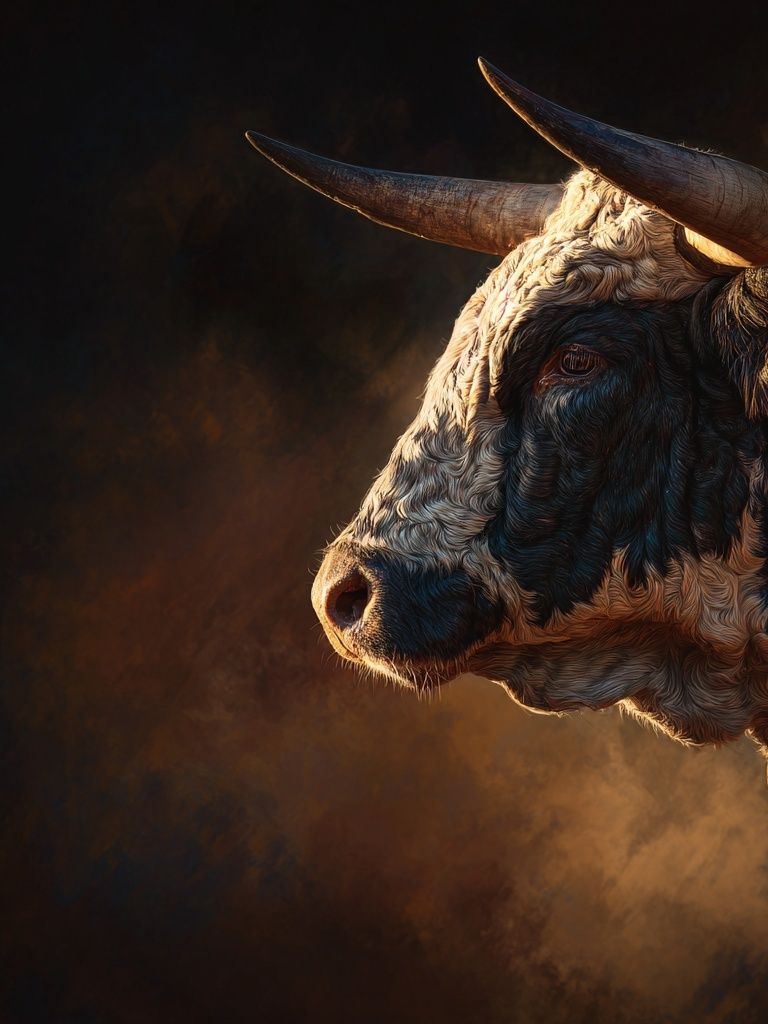 Majestic Bull Portrait Print. poster — animals art