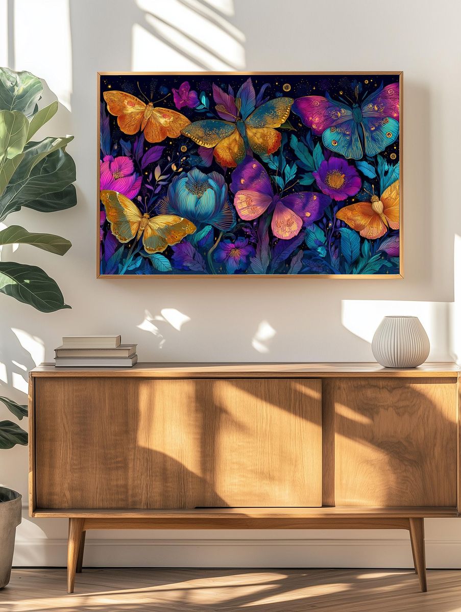 Butterfly Garden Digital-Art Poster. — room view 3