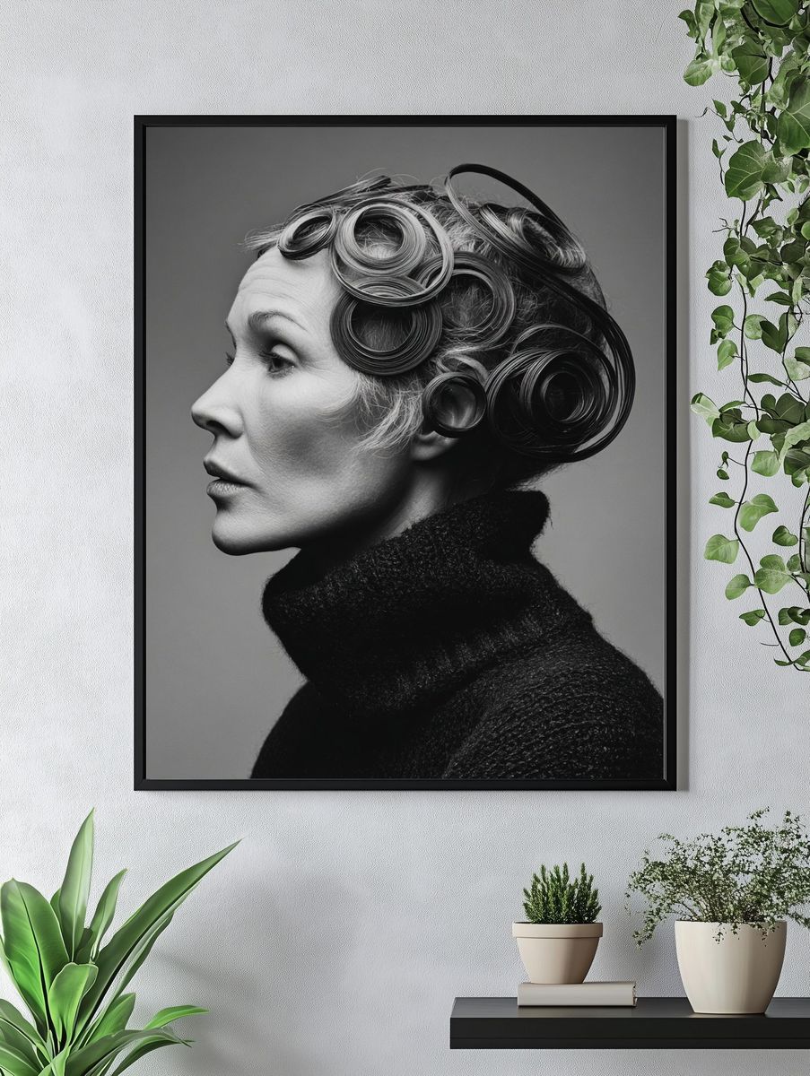Elegant Profile — Black-White Print. — room view 4