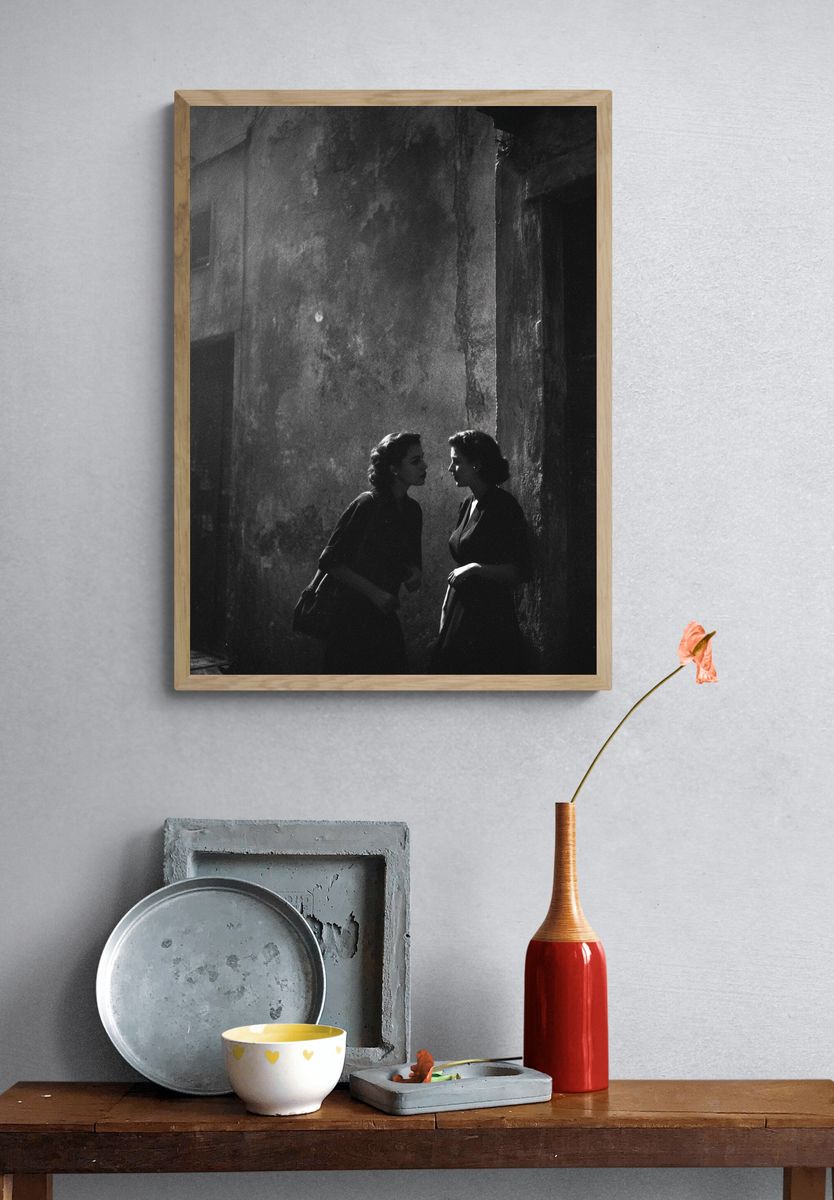Intimate Conversation — Black and White Photography Print. — room view 3
