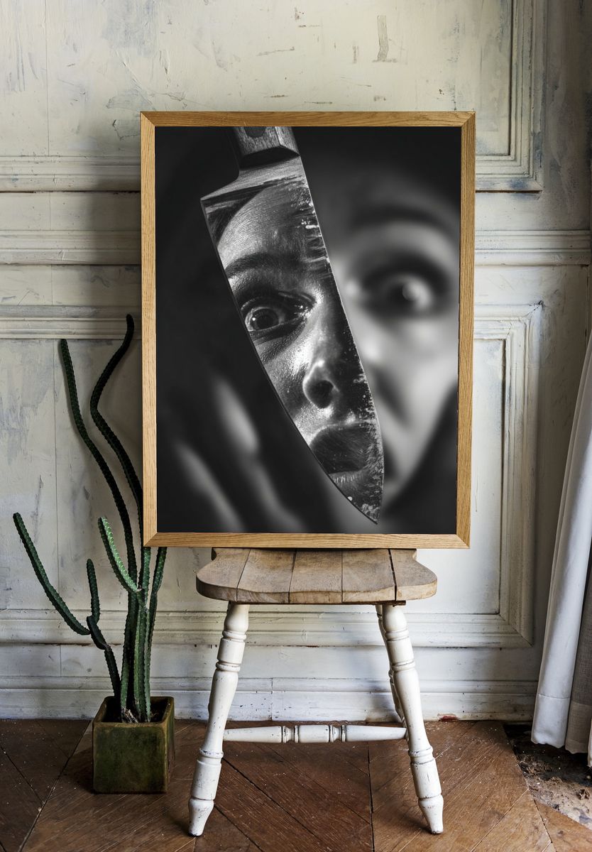 Reflected Fear — Black-White Print. — room view 1