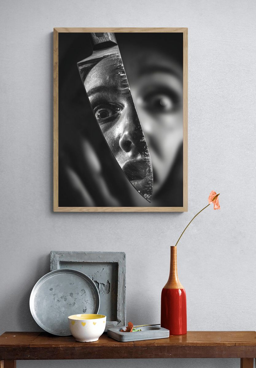 Reflected Fear — Black-White Print. — room view 3